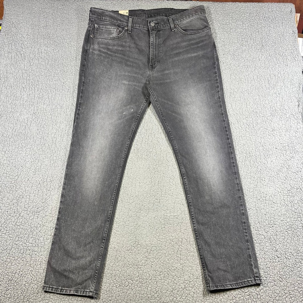 Levi 511 Slim Jeans Mens 38x32 Gray Denim Faded Black Casual